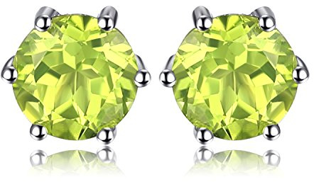 JewelryPalace Rundslipade 1,1ct Äkta Peridot-örhängen Silver 925 för Damer - Smyckesuppsättning Med Naturstenar Grön, Små Örhängen Med Ädelstenar för Flickor och Kvinnor - Gåva