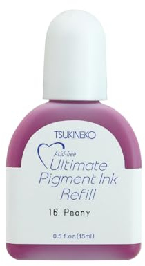 Tsukineko Ultimate Pigment Refill Nachfülltinte - 15 ml - Violett, Peony - Zubehör Reinker für VersaColor Stempelkissen