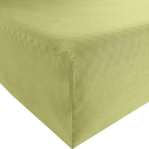 Estella Spannbettlaken Mako-Feinjersey lindgrün Größe 90x190 cm - 100x200 cm