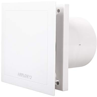 Airflow QT120T Aspiratore Bagno con Timer, 125 mm, Made in Germany, 32 dB, 2 Velocità, Fino a 47 l/s, QuietMark, Timer Regolabile, Garanzia 3 Anni