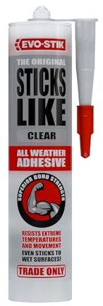 EVO-STIK Sticks Like Adhesive Clear - 290ml - All Weather - Extreme Temperature & Movement Resistant