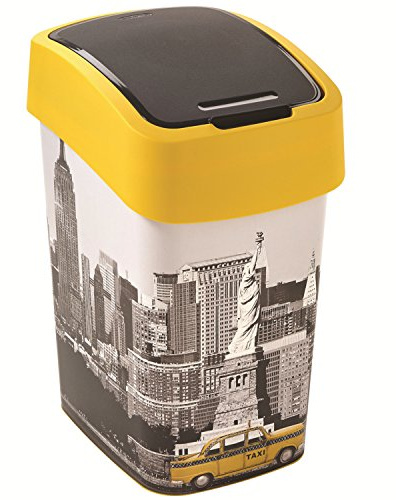 Curver 02171-N27-03 Abfallbehälter New York Deco Flip B, 25 L