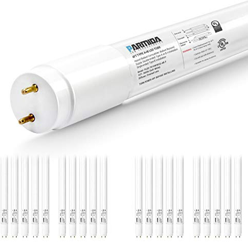 PARMIDA 20-Pack 4FT LED T8 Hybrid Type A+B Light Tube, 18W, Plug & Play or Ballast Bypass, Single-Ended OR Double-Ended Connection, 2200lm, Frosted Cover, T8 T10 T12, UL - 4000K