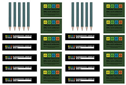 Petling Refill Set - Logbücher und Aufkleber - Wartungsset Preform Maintenance Kit Geocaching Petling Logbücher Filmdosen Micro Nano, Cache Container, Cache versteck,