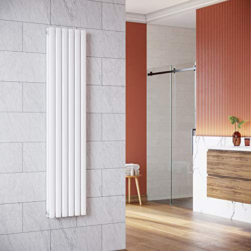Design tubolare radiatore 350 x 1600 mm bianco ovale radiatore a pannello verticale connettore centrale doppio strato