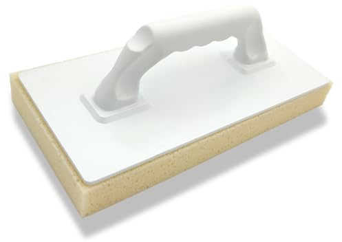 HAROMAC Schwammreiber Hydro profiliert 280 x 140 x 30 mm – saugstarkes Reibebrett mit gerastertem Hydro-Schwamm – zum Fliesen waschen, Fugen nachwaschen & Putz glätten - Made in Germany
