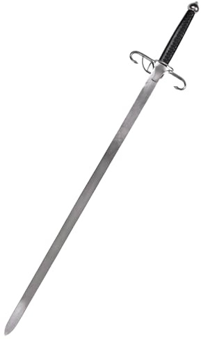 Battle-Merchant Schottisches Zweihand-Breitschwert Dekorativer Zweihänder | Schwert Replik aus Schottland, Ledergriff, Gesamtlänge 168 cm, Historisches Sammlerstück & Dekoration, ab 18