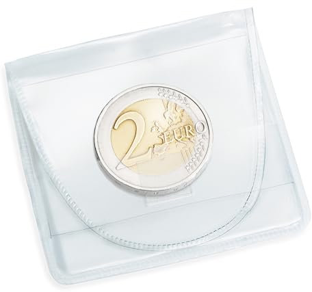 Leuchtturm 316503 Münztaschen - Münzhüllen im Format 50 x 50 für eine Münze bis 46 mm Ø - 1 Tasche - 100 STK