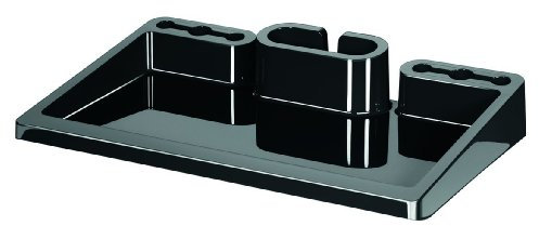 HAN 17470-13 Schreibtischorganisator i-Step; mit Smartphone-Fach; Hochglänzend; Edel; Innovativ; mit Kabelmanagement; schwarz