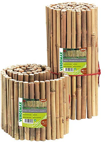 Verdemax Bordure décorative en Bambou Naturel 1 m x 15 cm 3427