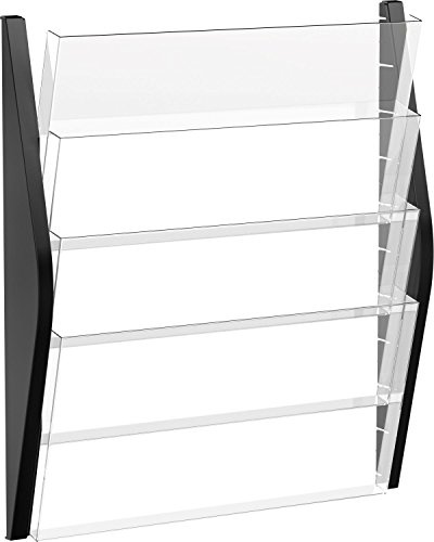 helit H6270495 väggbågsdisplay tidningsfil, 4 fickor, A3, landskap, svart