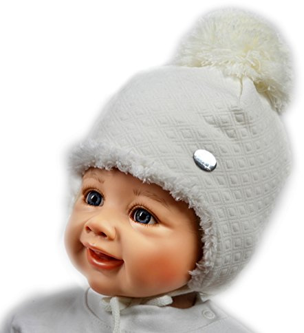 Babymütze Wintermütze creme weiß ivory 6598 (42)