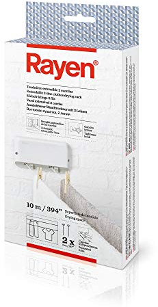 Rayen | Tendedero extensible | Tendedero de Pared | 2 Cuerdas independientes | Cuerdas con 5 metros de tendido | Dimensiones: 20.7 x 11.5 x 3.50 cm