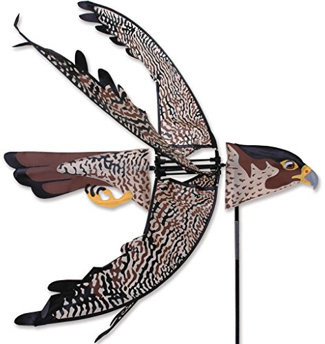 Windspiel - Flying Falcon - UV-beständig und wetterfest - Windrad: Ø82cm, Gesamthöhe: 155cm - inkl. Fiberglasstab und Bodendübel