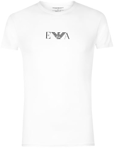 Emporio Armani Essential Monogram 2-pack T-shirt With Crew Neck, Maglietta Uomo, Bianco, XL