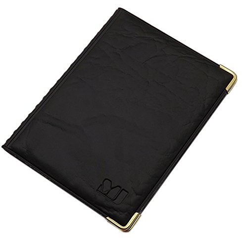 Exclusives Ausweisetui / Ausweishülle / Kreditkartenetui mit Schutzecken aus Metall 10 Fächer MJ-Design-Germany Schwarz Made in EU (Design 1 / Schwarz)