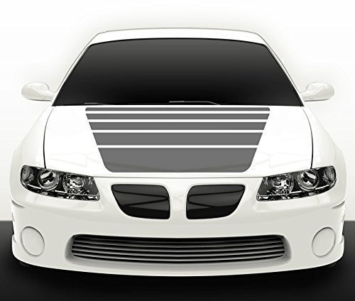 Grandora Autoaufkleber Streifen Silbergrau Auto Tuning Motorhaubenaufkleber Sport Tattoo Motorhaube X7010