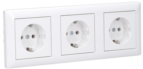 Gira Standard 55 Set: 3x Steckdose 018803 und 1x Rahmen 021303