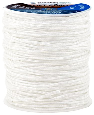 Mandala Crafts 1.5mm White Blind Strings Lift Shade Cord - 109 Yards Braided Nylon Cord for Roman Shades, Curtain String, and Blinds Repair or Replacement