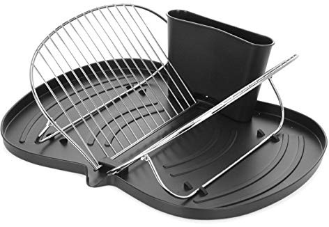 Excellent Ausgezeichnetes Abtropfgestell, klappbar, Metall, Weiß und Schwarz, Sortiert, 37 x 48 cm.