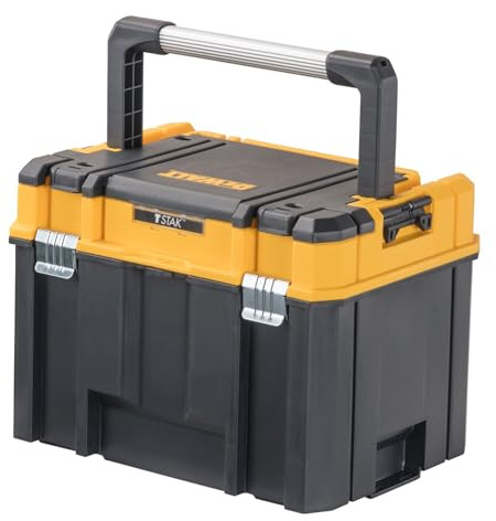 DEWALT TSTAK Tool Box, Deep, Long Handle, Extra Large Design, Fixed Divider for Tool Organization, Water and Debris Resistant (DWST17814)