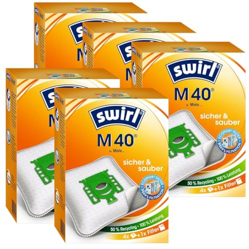 5 x Swirl M 40 AirSpace Staubsaugerbeutel