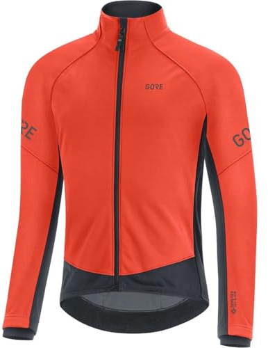 GORE WEAR Men's Thermo Cycling Jacket, C3, GORE-TEX INFINIUM, S, Fireball/Black