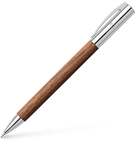 Faber-Castell - Drehbleistift Ambition Nussbaum Härtegrad B | Edles Schreibgerät aus Nussbaumholz mit Radierer und Geschenkverpackung