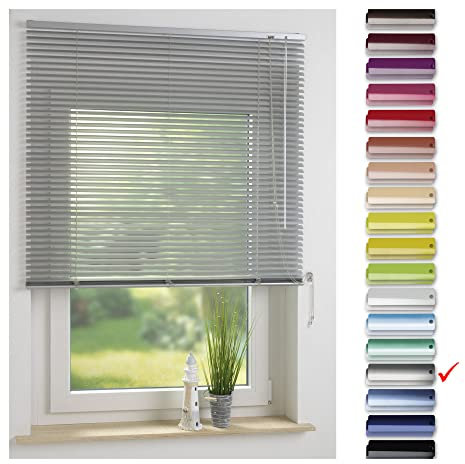 Liedeco | Aluminium-Jalousie | Silber B100cm x H130cm