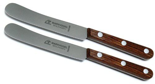 Marsvogel - 2 Stück Tafelmesser Buckels ohne Wellenschliff - Bubinga Holz - Made in Solingen