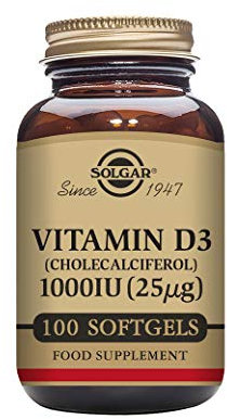 Solgar Vitamina D3 0 Ui (25 Μg) (Aceite de Hígado de Pescado y Colecalciferol), 100 cápsulas blandas