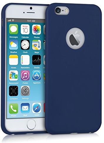 kwmobile Hülle für Apple iPhone 6 / 6S TPU Case - Handyhülle unterstützt kabelloses Laden, Flexible Schutzhülle, gummiertes Cover in Dunkelblau matt