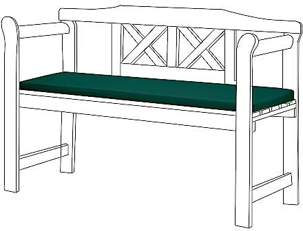 Gardenista Garden Outdoor Bench Seat Pad | Bench Patio Furniture 2 Seater Cushion 117x39 cm | Water Resistant Soft and Durable Material | Comfortable and Lightweight Fibre Filling (Green)
