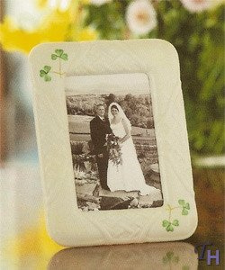 Belleek Shamrock Trellis Picture Frame, 3x5