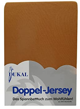 Dukal | Boxspring Spannbettlaken | max. Höhe 35 cm | 180x200-200x200 cm | aus hochwertigem DOPPEL-Jersey | 100% Baumwolle | Farbe: ocker