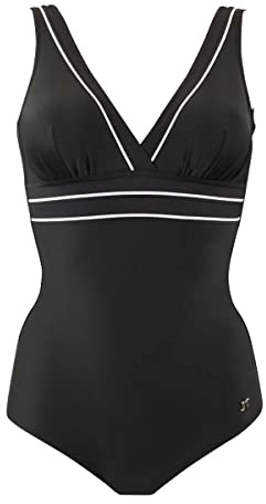 Janine Robin - Maillot de Bain 1 pièce Sculptant Java 44 - Noir - Marque Française - Haute Qualité