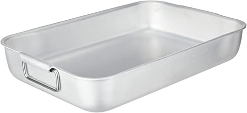 Pentole Agnelli Röstpfanne, rechteckig, hoch, schwer, abgerundete Ecken, 2 Henkel ohne Nieten, Aluminium, Silberfarben 45x30x8.5 cm Silber/schwarz