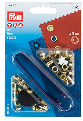 Prym 50 rostsichere Metall-Ösen goldfarbig 4,0 mm