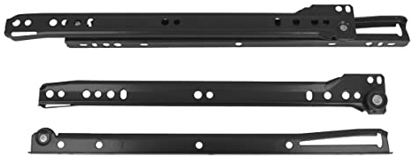 Amig - Set di 2 guide scorrevoli metalliche con ruote | binari per cassetti di mobili, cassettiere o armadietti | acciaio | colore nero | resistenza di carico: 18 kg/coppia, dimensioni: 250 mm