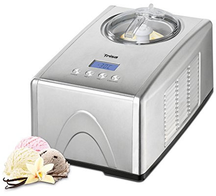 Trisa Electronics 7722.7545 Compresor de helados 1.4L 150W Acero inoxidable máquina para helados - Heladora (Compresor de helados, 1,4 L, 1 senos, 1,5 m, Acero inoxidable, 265 mm)