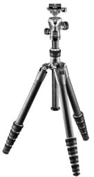 Gitzo GK1555T-82TQD Traveler Stativ mit Kugelkopf (kompakt, faltbar und leicht, kurze Säule für Aufnahmen auf Bodenhöhe inklusive Serie 1 - 5 Segmente) carbon