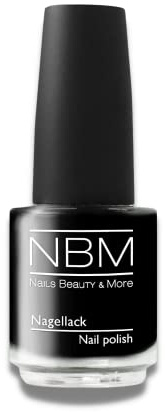 NBM Nagellack 14 ml | Leicht aufzutragen | Kratz- & wischfest | Schnelle Trocknungszeit | Lange Haltbarkeit | Black