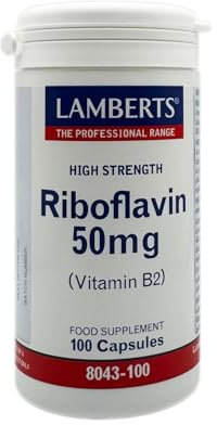 Lamberts Riboflavina 50mg (Vitamina B2) - 100 Cápsulas