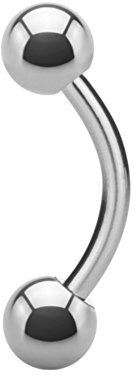 eeddoo Piercing Banane Silber Titan 1,2 x 8mm 3 mm