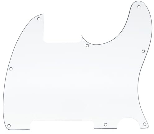 Musiclily 8 Löcher TL Schlagbrett Pickguard Rohling 3 lagig Weiß | für Fender USA/Mexican Standard Esquire E-Gitarre