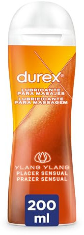 Durex Play Massage Gel Lubricante 2 en 1, Gel de Masaje y Lubricante con Ylang Ylang 200 ml