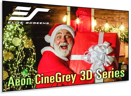 Elite Screens Aeon CineGrey 3D, 100 Fixed Frame CLR/ALR Projector Screen 16:9, Standard Throw Projection, Edge Free Ceiling & Ambient Light Rejecting, Wall-Mounted, for Movie Home Theater, AR100DHD3