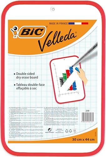 BIC 812105 Velleda trocken abwischbares Whiteboard (Doppelseitig, 30 x 44 cm)