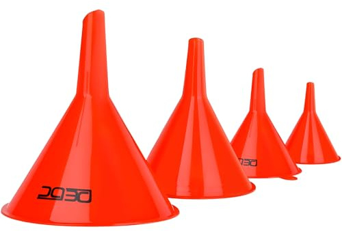 DEDC Lot de 4 entonnoirs à gaz en Plastique pour Voiture, Mini Petite, Grande Taille, Rouge