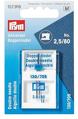 Prym 152916 Doppel-Nähmaschinennadel Universal, 130/705, 80/2,5mm